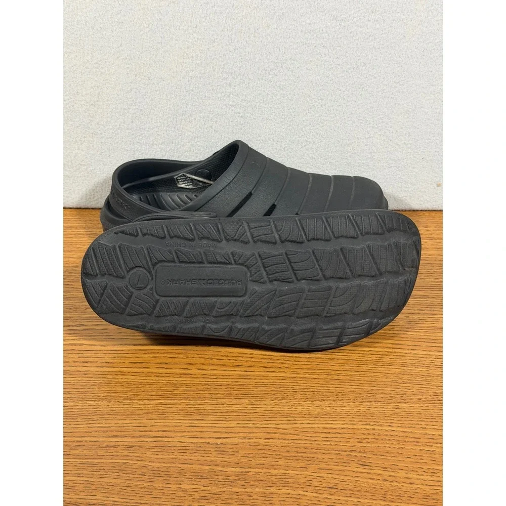 Rugged Shark Mens EVA Clog Shoes Black Slip On Sandals Size 7